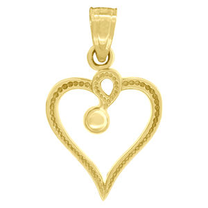 10kt 10k Yellow Gold Textured Womens Heart Charm Pendant